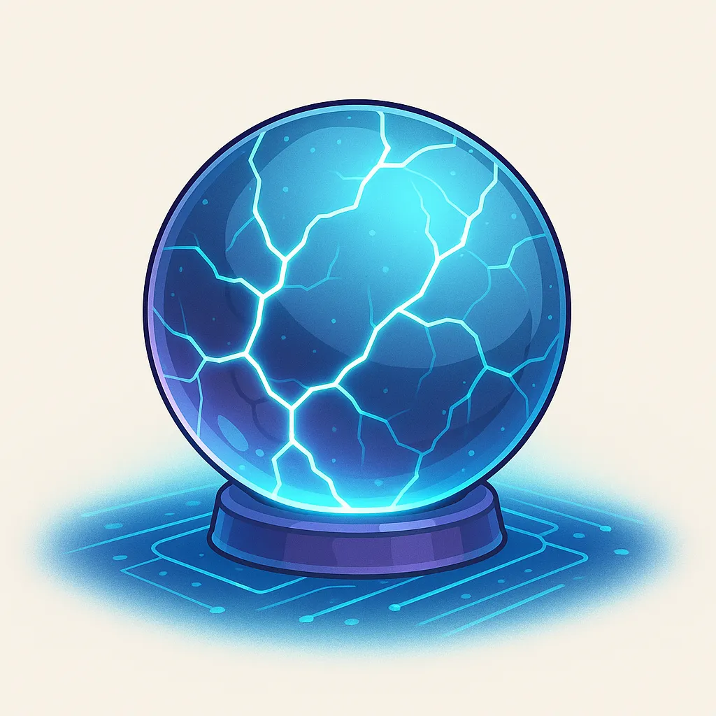 Image of a crystal ball generated with GPT-5 (Dall-E 3).