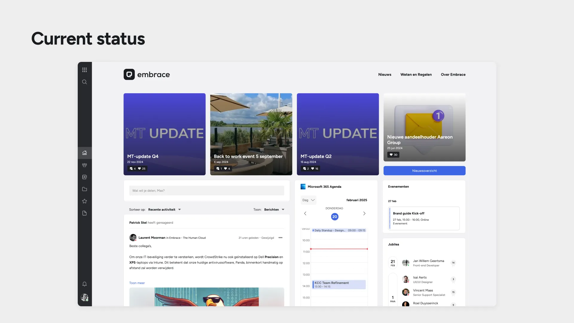 Navigation state before the redesign