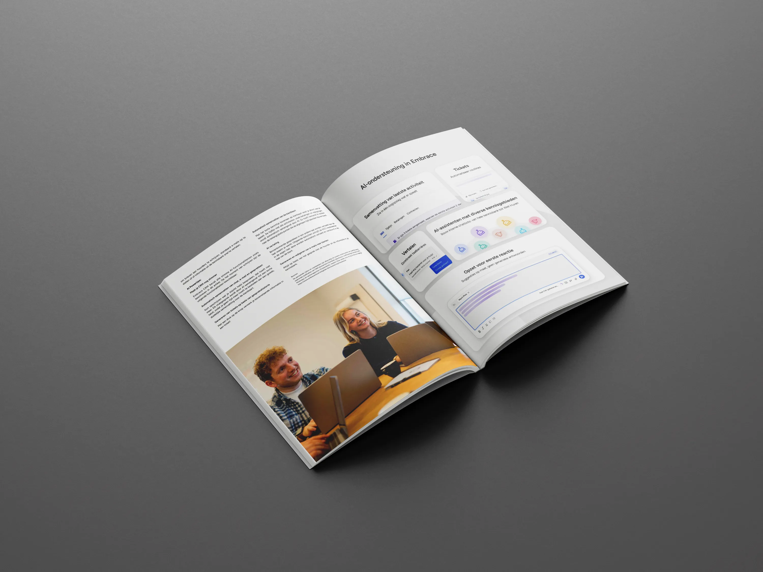 AI features bento grid layout