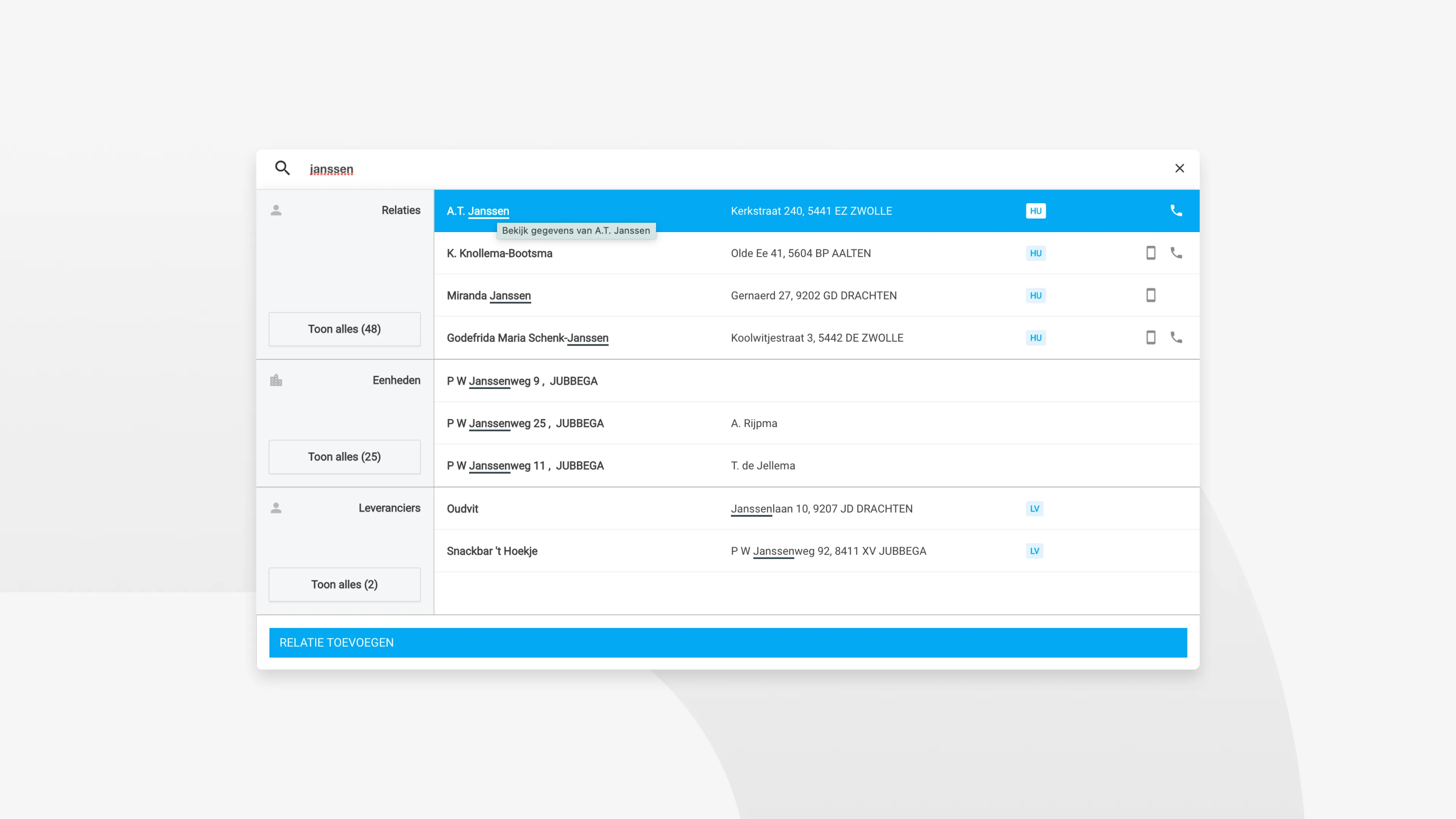 Revamped search interface overview