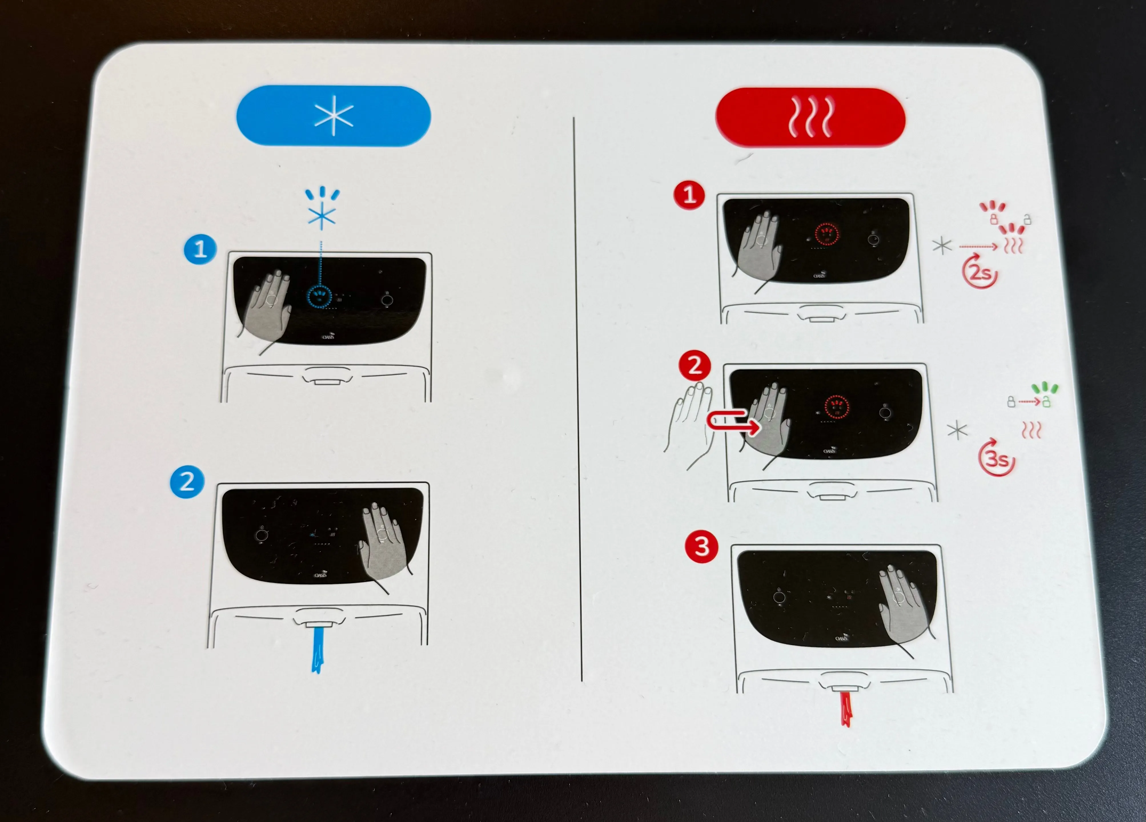 The instruction sheet on top of the boiler